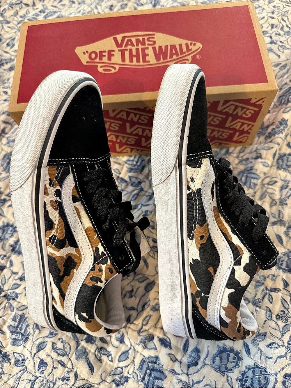 Vans Old Skool Cow multicolor Women's Sneakers Black & White US 6.5 Camo - New